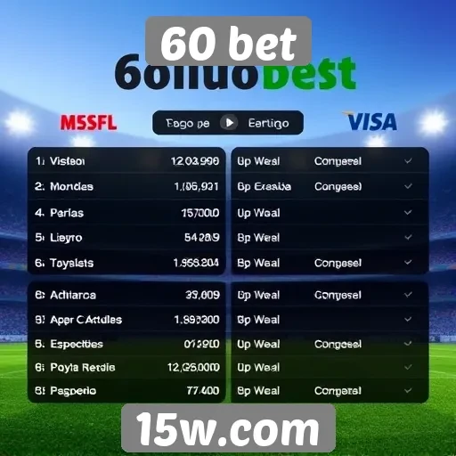 Métodos de pagamento disponíveis no 60 bet
